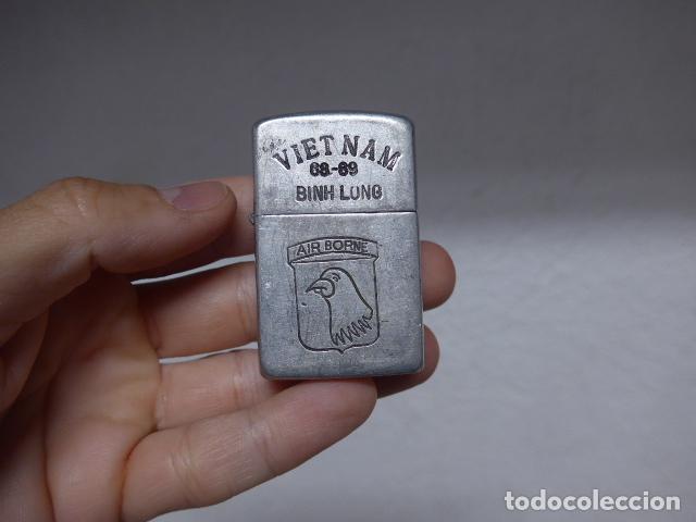 Mecheros: Antiguo mechero Zippo de la Guerra de Vietnam, marcado 1968 - 1969 Binh long. Viet nam.