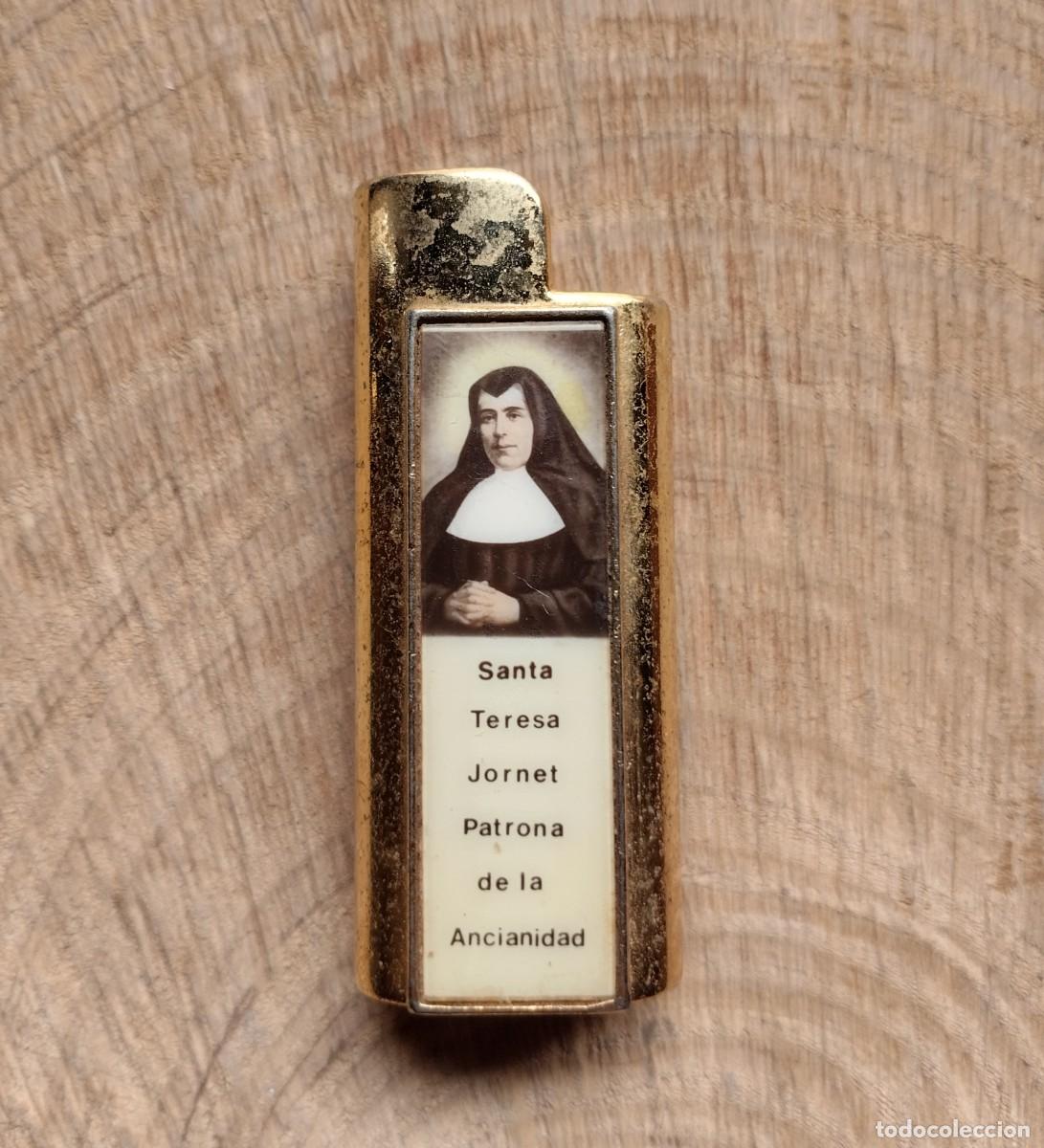 Briquets: Funda met&aacute;lica para mechero de Santa Teresa Jornet- Patrona de la Ancianidad