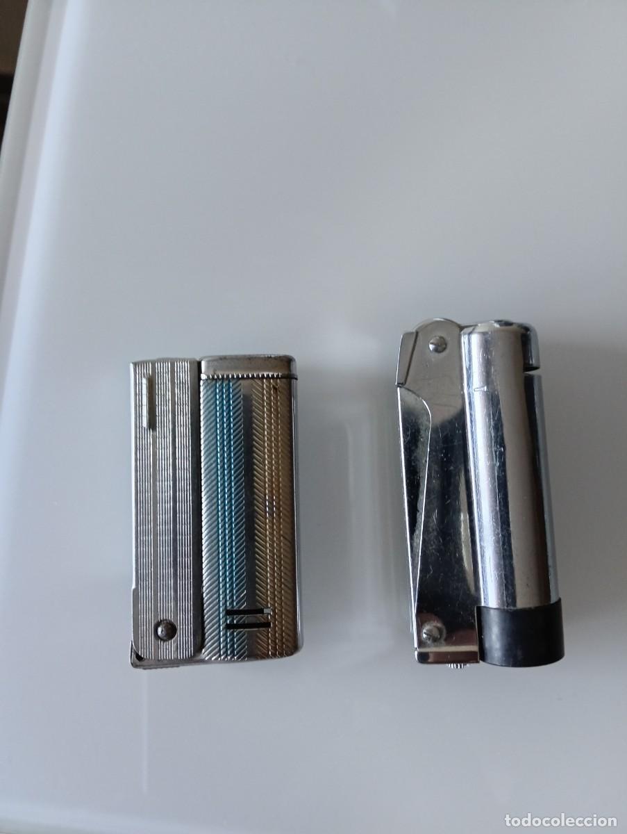 Mecheros: Lote 2 encendedores vintage: IMCO Triplex Super 6700 (Austria) + met&aacute;lico estriado &ndash; Originales