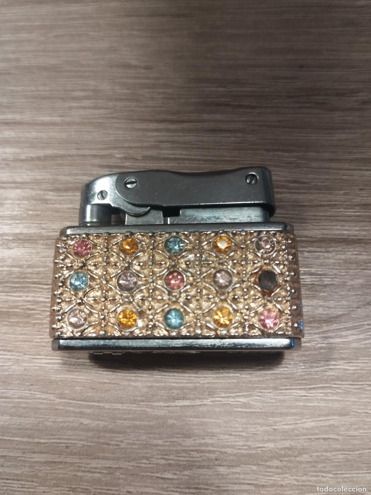 Lighters: JT - ANTIGUO MECHERO OCTAGON. CON INCRUSTACIONES. BUENA CALIDAD. VER FOTOS