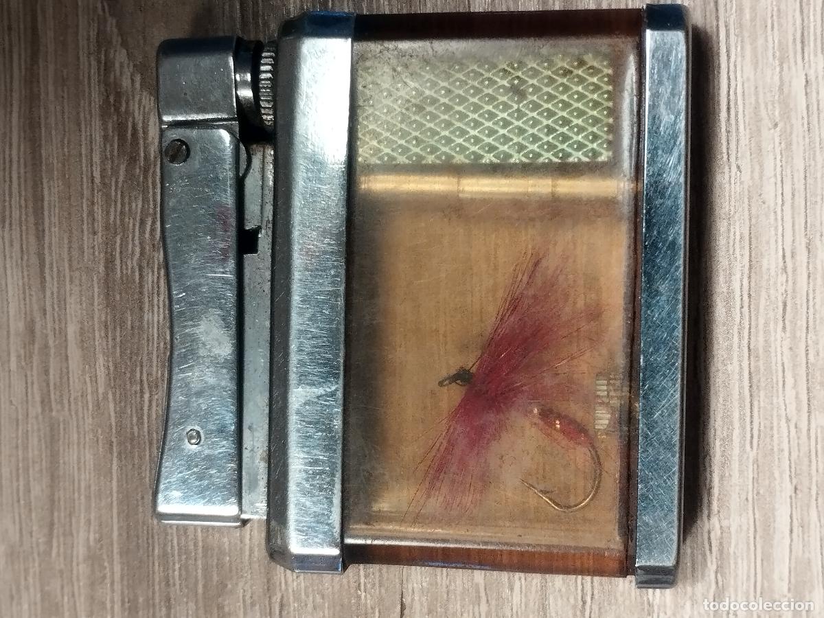 Lighters: JT - ANTIGUO MECHERO LIQUID GAS 500. BUENA CALIDAD. CON ANZUELO MOSCA. VER FOTOS