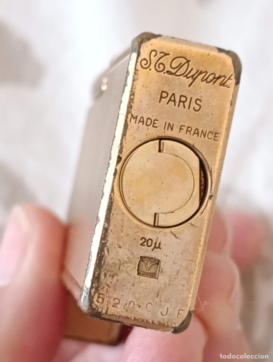 Mecheros: Encendedor vintage S.T. Dupont de la L&iacute;nea 1, con ba&ntilde;o de oro de 20 micras