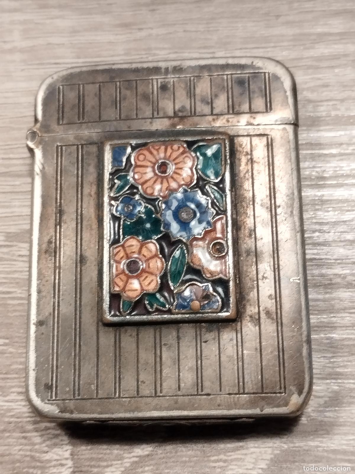 Mecheros: JT - ANTIGUO MECHERO CON ADORNO FLORAL ESMALTADO. BUENA CALIDAD.