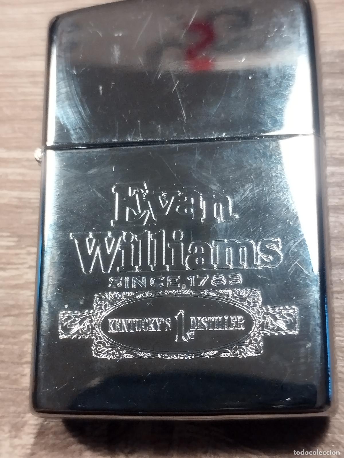 Mecheros: JT - ANTIGUO MECHERO CON PUBLICIDAD DE EVAN WILLIAMS WHISKY. TIPO ZIPPO. MUY BUENA CALIDAD.