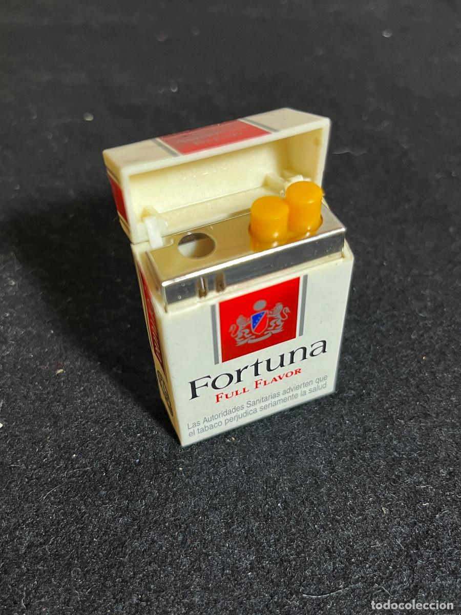 Feuerzeuge: Mechero Fortuna Rojo Full Flavor Cajetilla Vintage Publicidad Tabaco A&ntilde;os 90