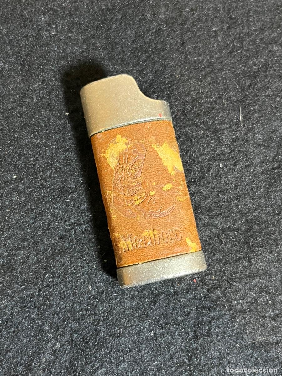 Feuerzeuge: Funda Encendedor Marlboro Cuero Cowboy Vintage Adventure Team A&ntilde;os 90