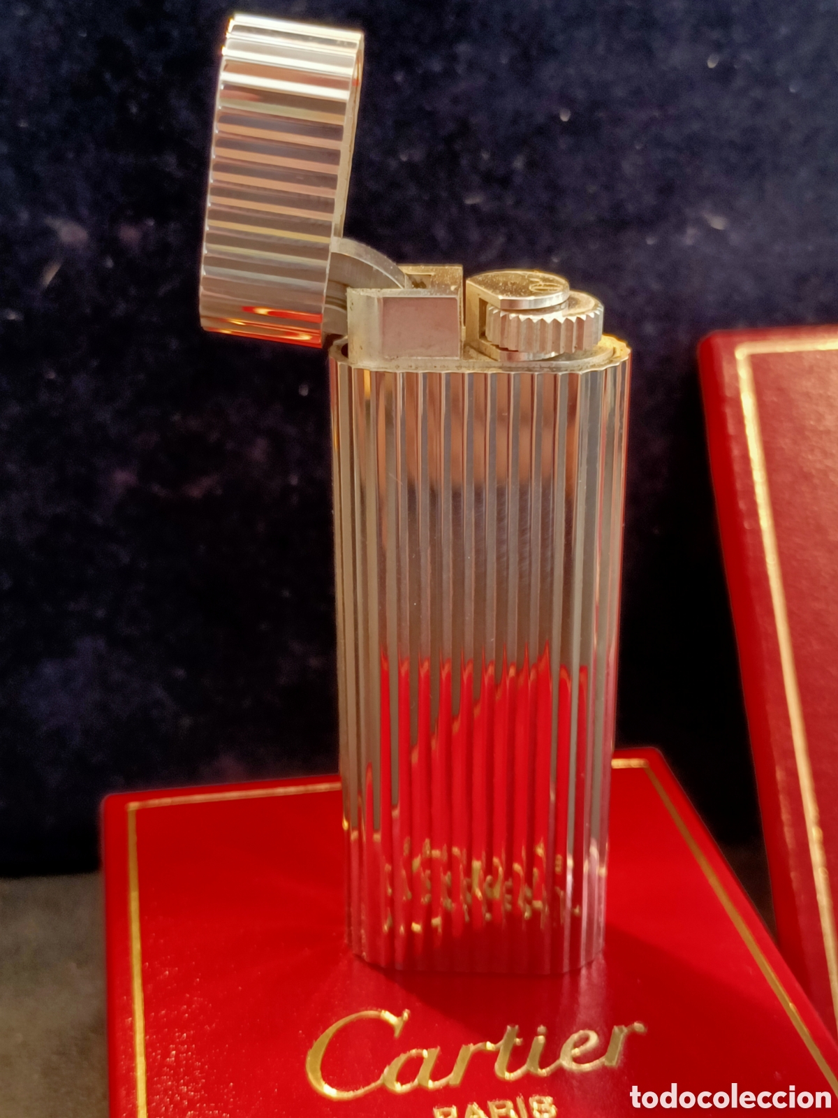 Mecheros: Mechero Cartier de plata. - Foto 4