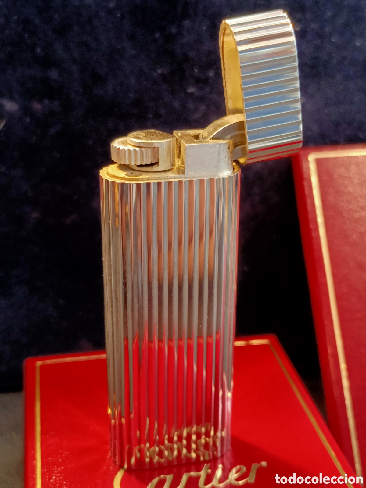 Mecheros: Mechero Cartier de plata. - Foto 5