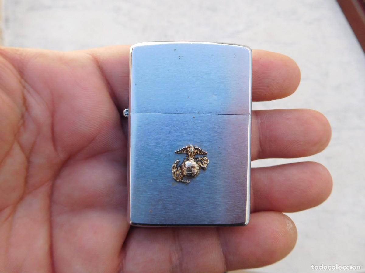 Mecheros: Encendedor Zippo con insignia de los marines USA a&ntilde;o 1977