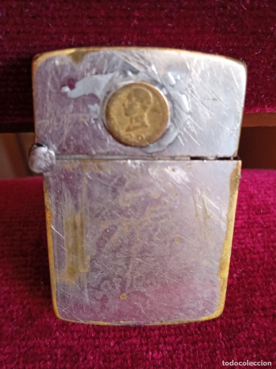 Mecheros: D&uacute;plex- Imperator, con moneda del busto de Alfonso XIII, d&eacute;cada de 1940