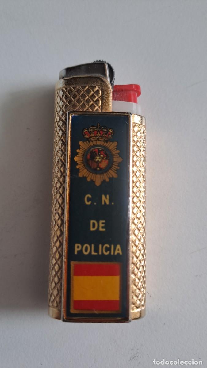 Mecheros: ANTIGUO MECHERO FUNDA METALICA C.N. POLICIA MINI BIC- PIEZA DE COLECCION