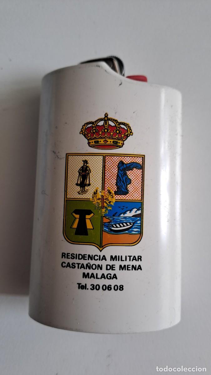 Mecheros: ANTIGUA BASE DE PLASTICO RESIDENCIA MILITAR CASTA&Ntilde;ON DE MENA - MECHERO BIC - PIEZA DE COLECCION