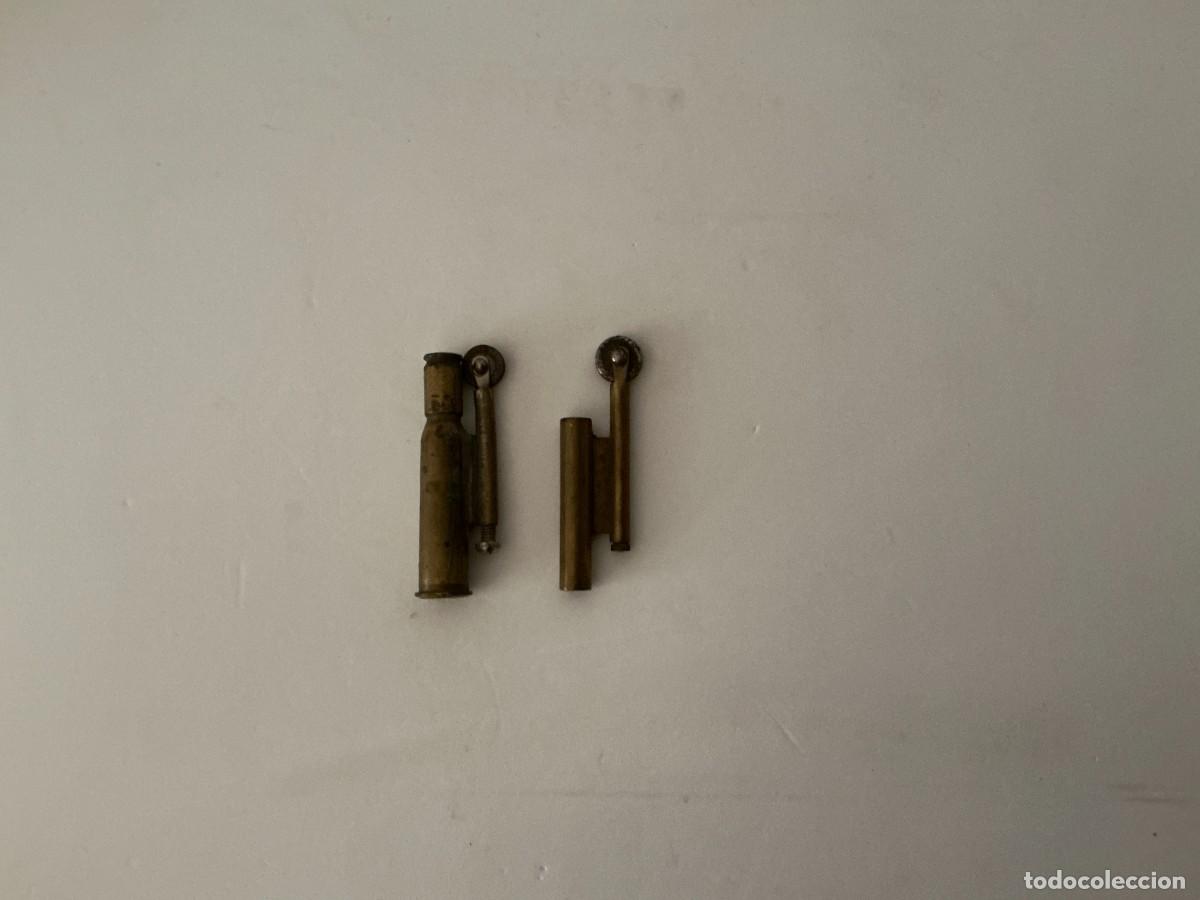 Briquets: Lote de 3 Encendedores Antiguos de Trinchera y Mecha - Arte de Trinchera Casquillo Bala y Lat&oacute;n