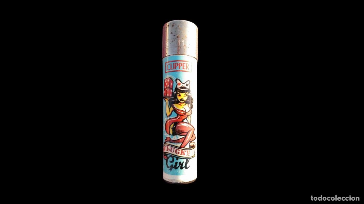 Isqueiros: MECHERO CLIPPER COLECCI&Oacute;N &rdquo;LUCKY GIRL&rdquo; - ILUSTRACI&Oacute;N PIN-UP ROCKABILLY - A&Ntilde;OS 2000-2010
