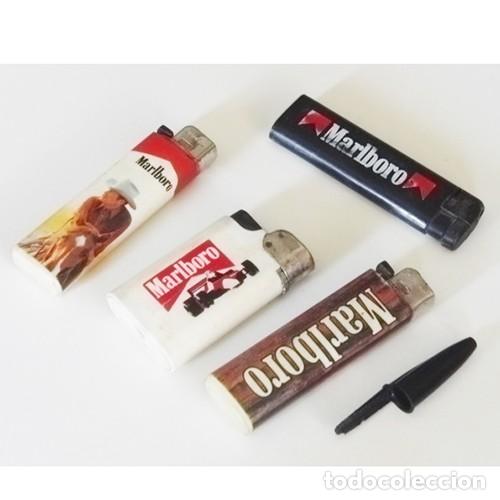 Mecheros: LOTE DE MECHEROS DE MARLBORO - MECHERO PUBLICIDAD DE TABACO - FEUDOR y OTROS - VAQUERO