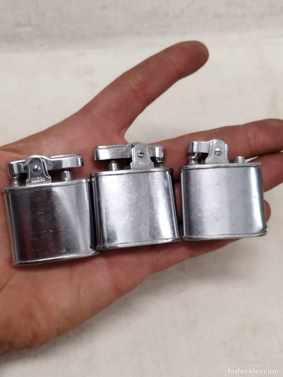 Mecheros: Lote de 3 Mecheros, encendedores omega, uno a restaurar. Sin probar.