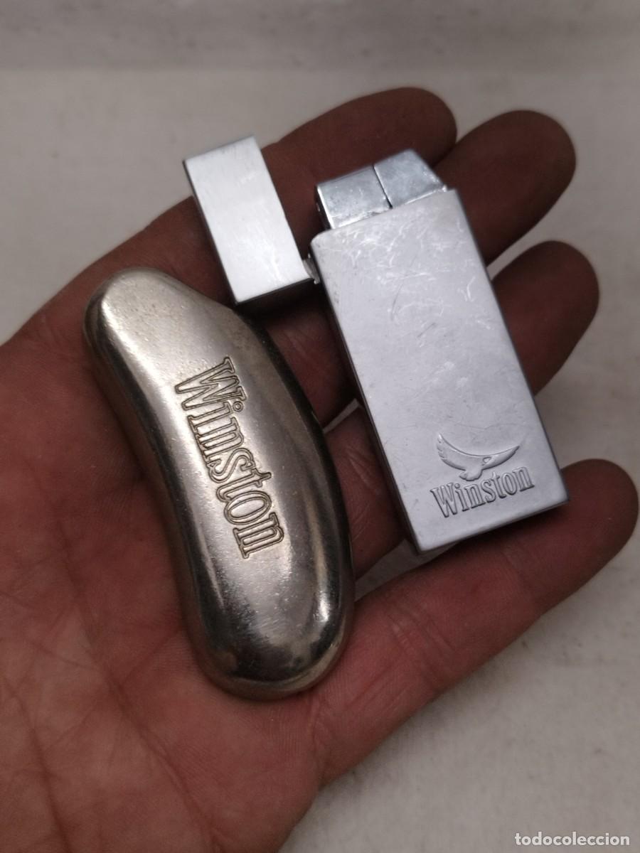 Mecheros: Lote de Mechero, encendedor mas funda de mechero publicidad tabaco, cigarros Winston. Sin probar.