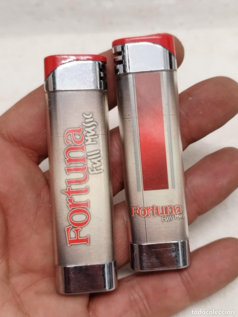 Mecheros: Dos mecheros, encendedores publicidad tabaco, cigarros Fortuna. Sin probar.