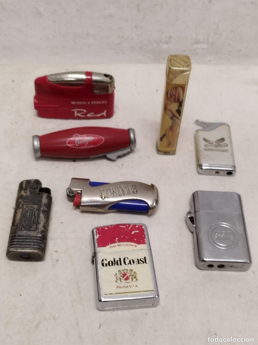 Mecheros: Lote de 8n mecheros publicidad tabaco. Gold Coast, LM, Coronas, Lucky Strike, Benson. Sin probar