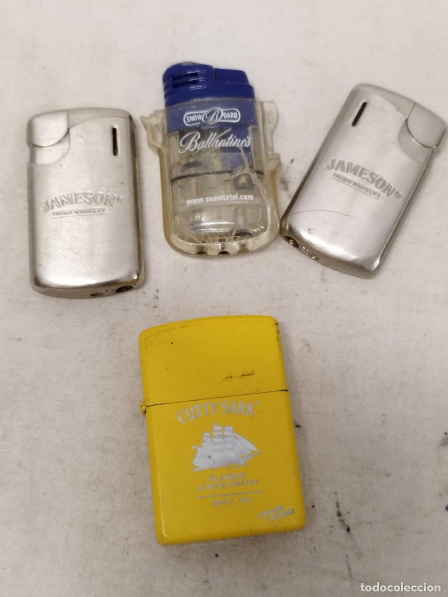 Mecheros: Lote de 4 mecheros publicidad Bourbon y Whisky. Sin probar.
