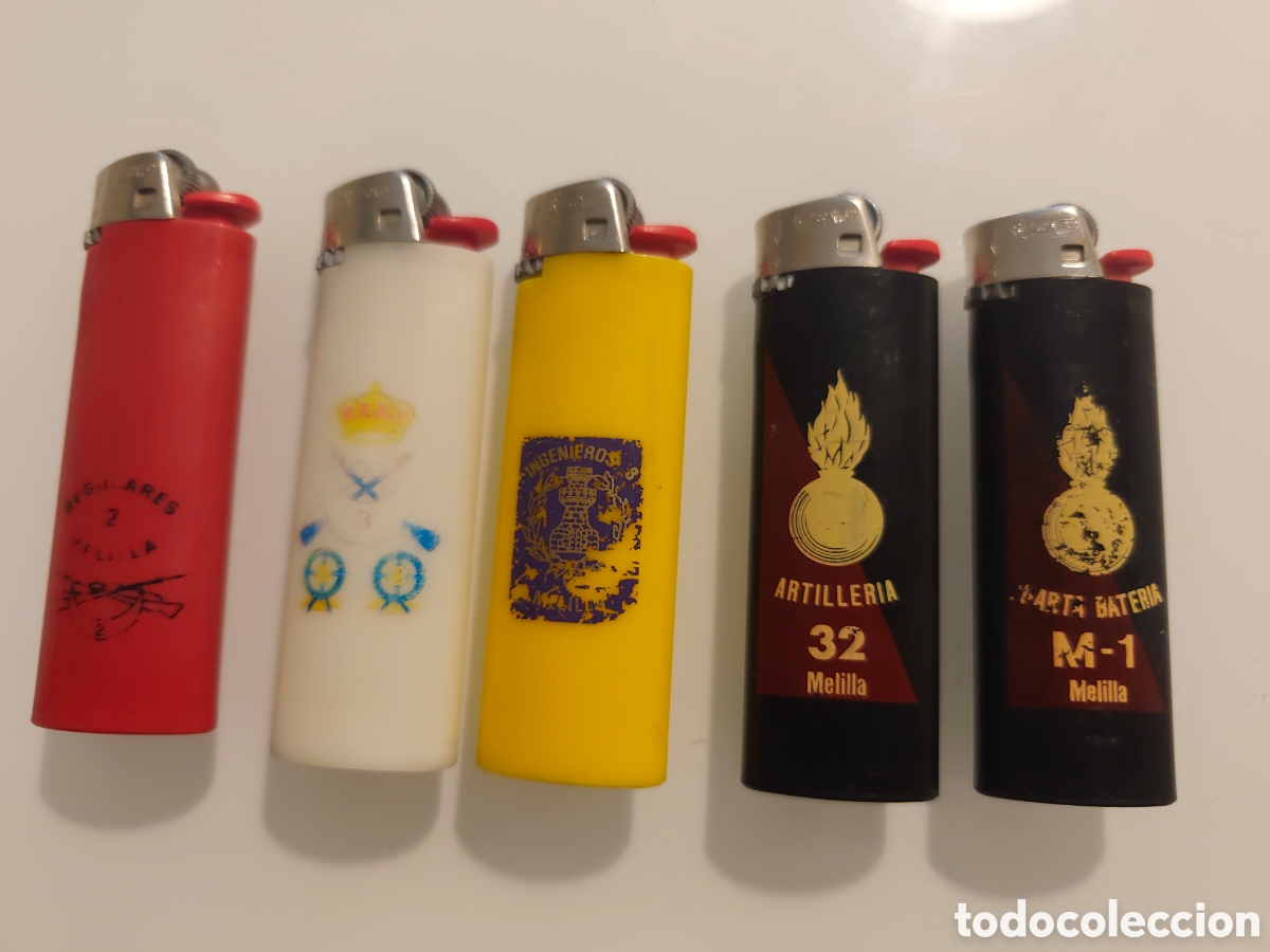 Mecheros: LOTE MECHERO S BIC MILITAR MELILLA. ARTILLER&Iacute;A.INGENIEROS. REGULARES.