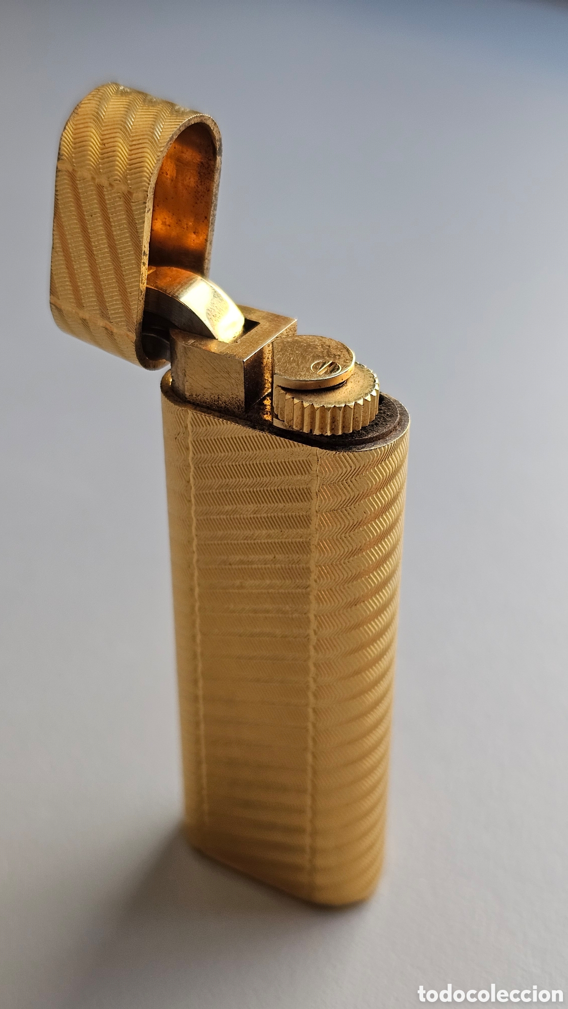 Mecheros: Encendedor Cartier Godron Vintage - Plaque Or G