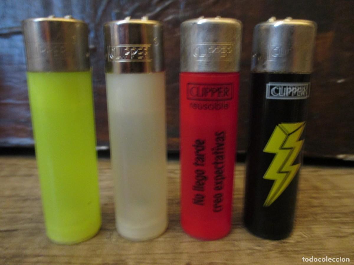 Mecheros: 841- Lote 4 Mecheros Clipper Pocket (Cortos/Gordos) - Excelente Estado (Sin Gas)