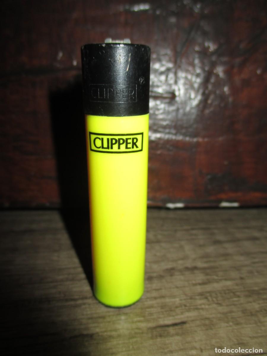 Mecheros: 843- Encendedor Clipper Amarillo Ne&oacute;n (Muy Buen Estado)