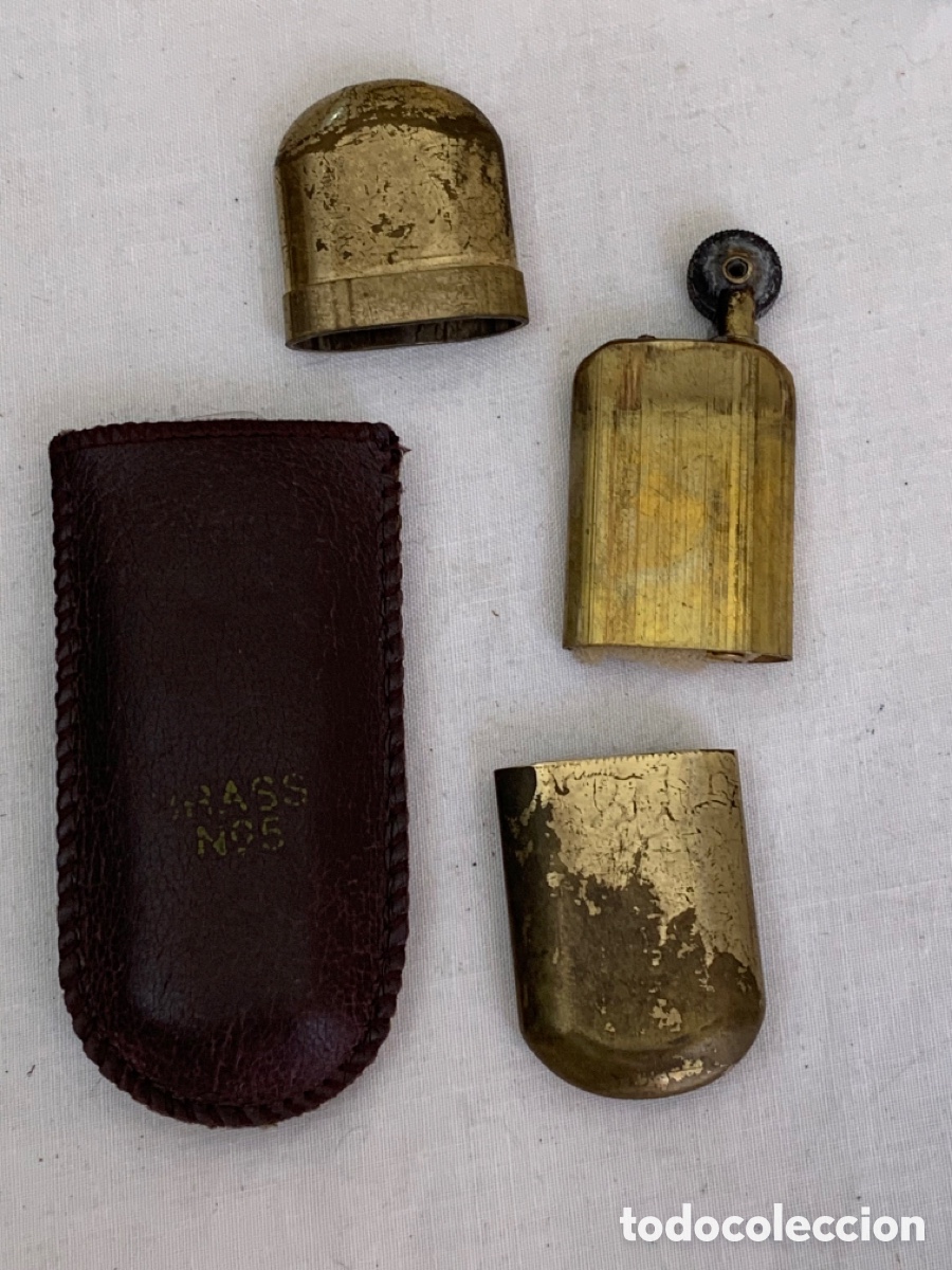 Mecheros: Encendedor antiguo Brass N5 con funda - Foto 4
