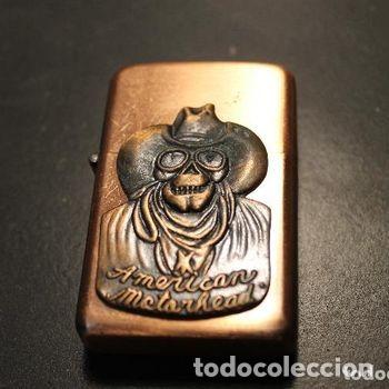 Mecheros: Mechero tipo ZIPPO AMERICAN MOTORHEAD Calavera Vaquero Gasolina Coleccion PEIFER