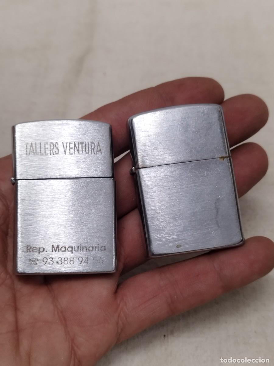 Mecheros: 2 mecheros, encendedores tipo zippo 1 publicidad, Tallers Ventura. Sin probar.