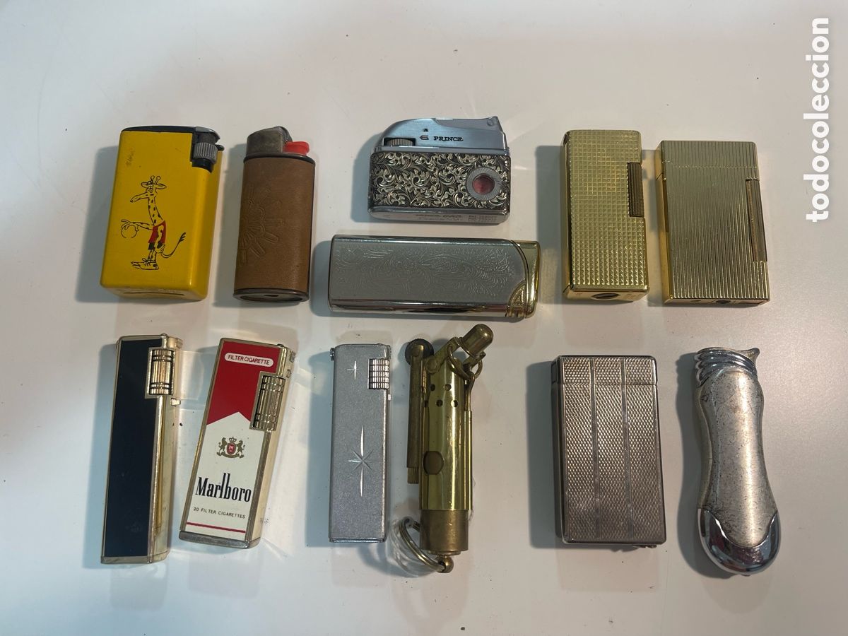 Mecheros: lote de 12 mecheros gas y gasolina vintage ,colibr&iacute; molectric 88, flaminaire, bonflame, prince...