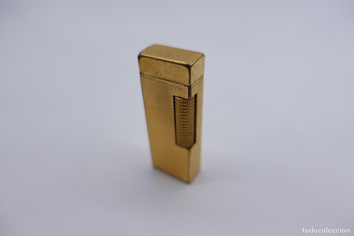 Isqueiros: MECHERO DUNHILL CHAPADO EN ORO DE GAS VINTAGE CON RUEDA LATERAL MADE IN SWITZERLAND
