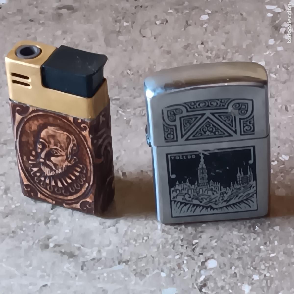 Isqueiros: LOTE DE DOS MECHEROS - UNO A GAS Y OTRO SIMIL ZIPPO.