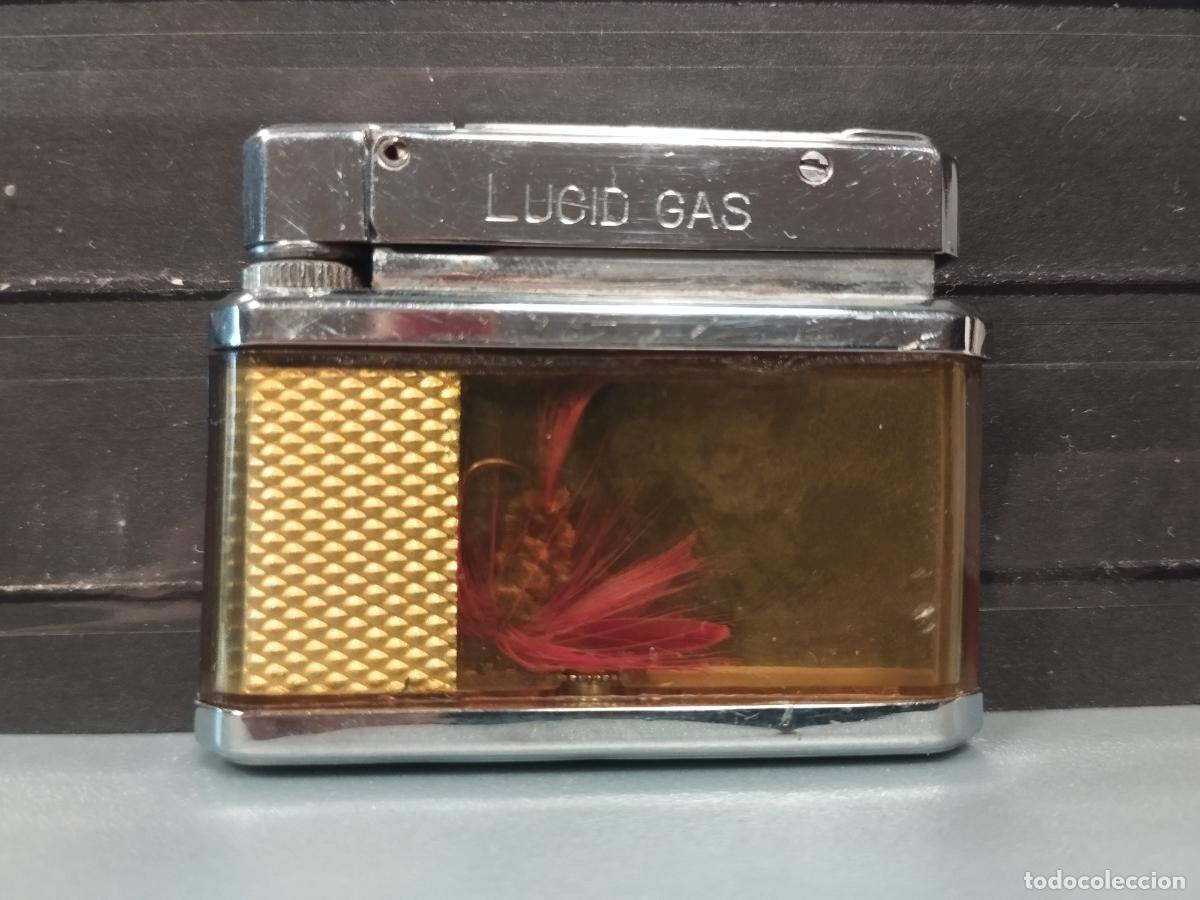 Isqueiros: SEV M48 MECHERO LUCID GAS. SUPER DE LUXE LIGHTER. CON ANZUELO MOSCA. BUENA CALIDAD. VER FOTOS.