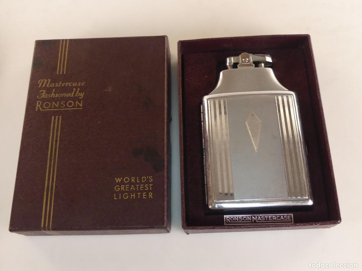 Briquets: Pitillera Tabaquera con Mechero RONSON OBJETO DE COLECCI&Oacute;N