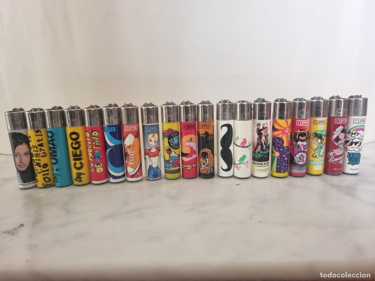 Mecheros: Lote 19 mecheros Clipper vintage 90s