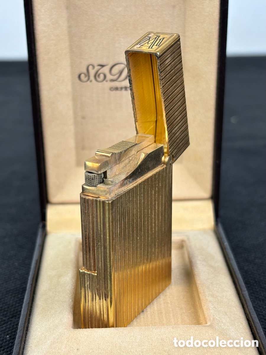Isqueiros: ENCENDEDOR S.T. DUPONT LIGNE 2, ORO CHAPADO - CON SU CAJA