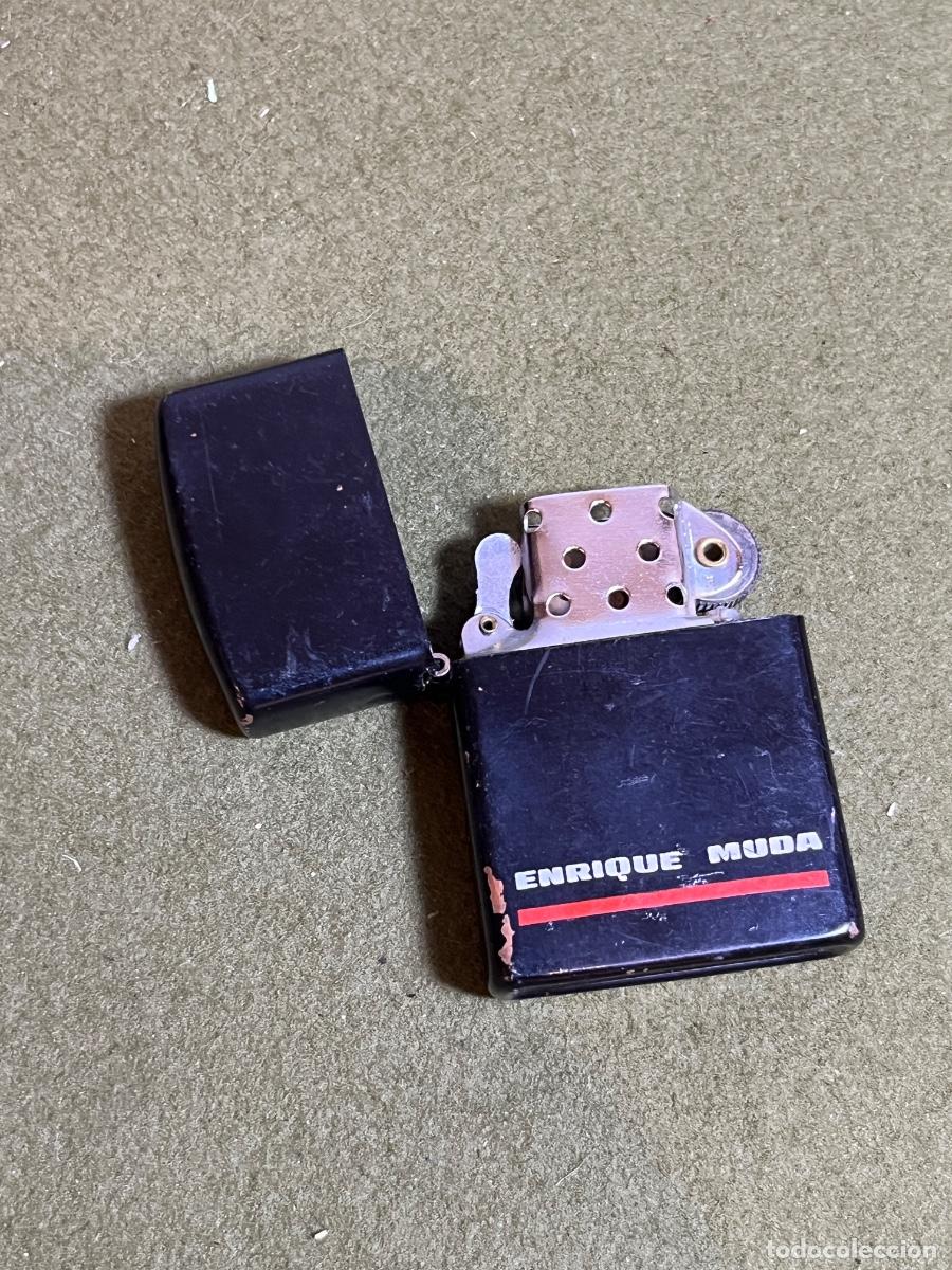 Briquets: Mechero Tipo Zippo Negro Personalizado Enrique Muda Encendedor de Gasolina Vintage