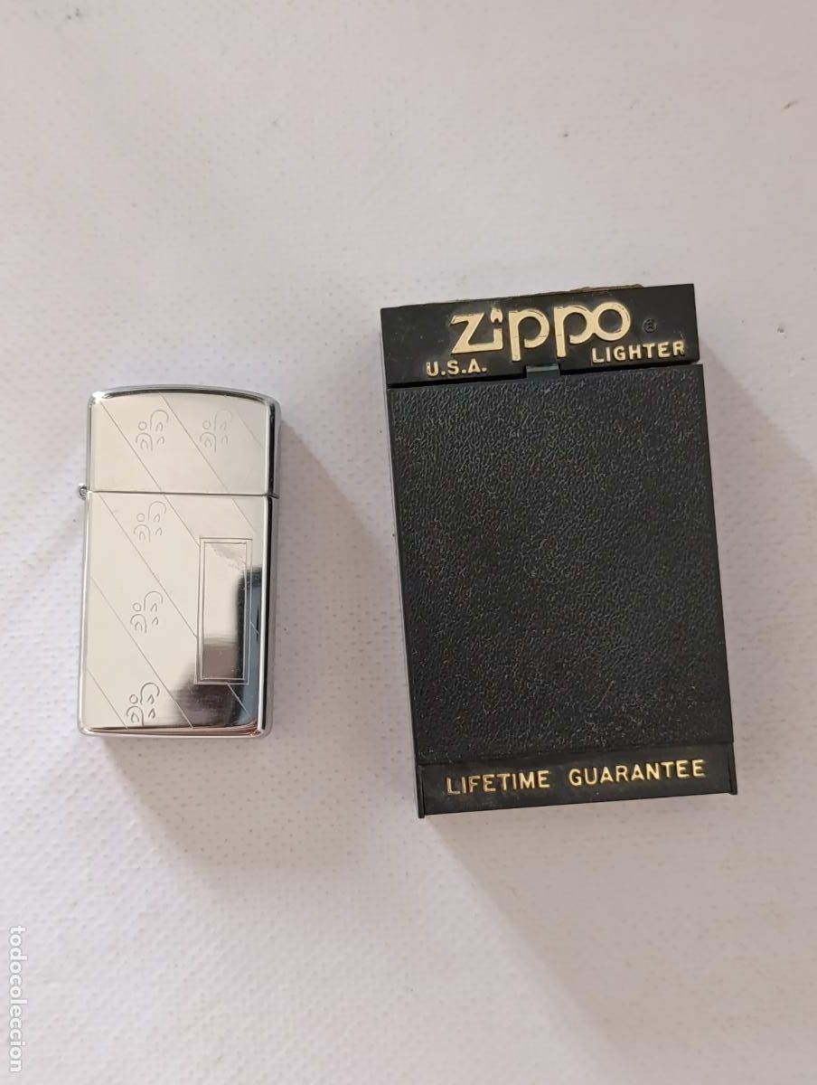 Mecheros: MECHERO ENCENDEDOR DE GASOLINA ZIPPO SLIM ORIGINAL - MODELO DIAGONAL 1625 - CON CAJA (V7D)