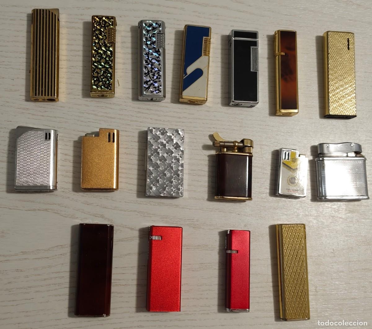 Mecheros: LOTE DE 17 ENCENDEDORES VINTAGE RECARGABLES DE GAS &middot; A&ntilde;os 70 / 80 &middot; NO FUNCIONAN O EST&Aacute;N INCOMPLETOS