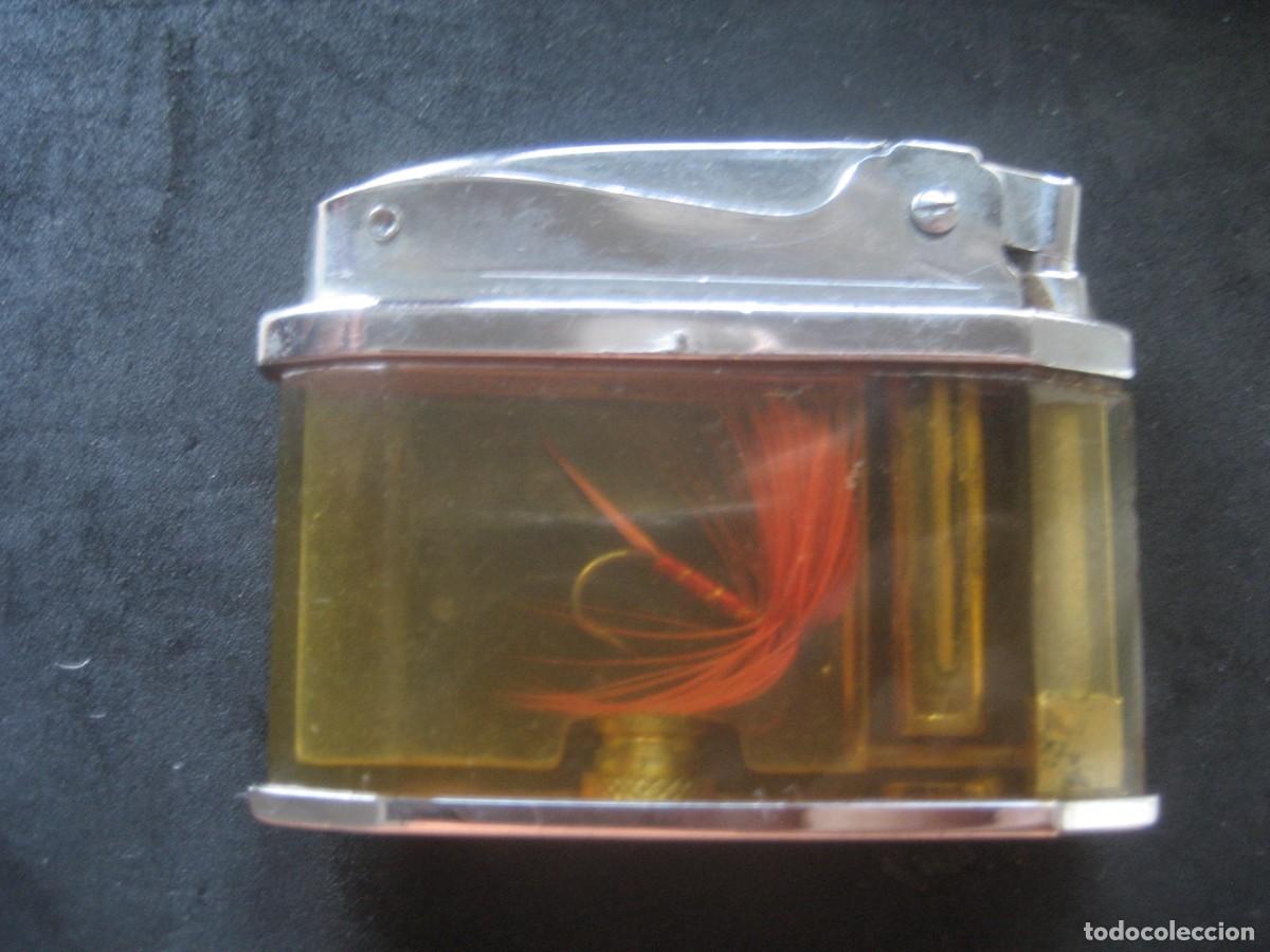 Mecheros: MECHERO ENCENDEDOR A GAS. CRISTAL DE LUXE (CON ANZUELO MOSCA)