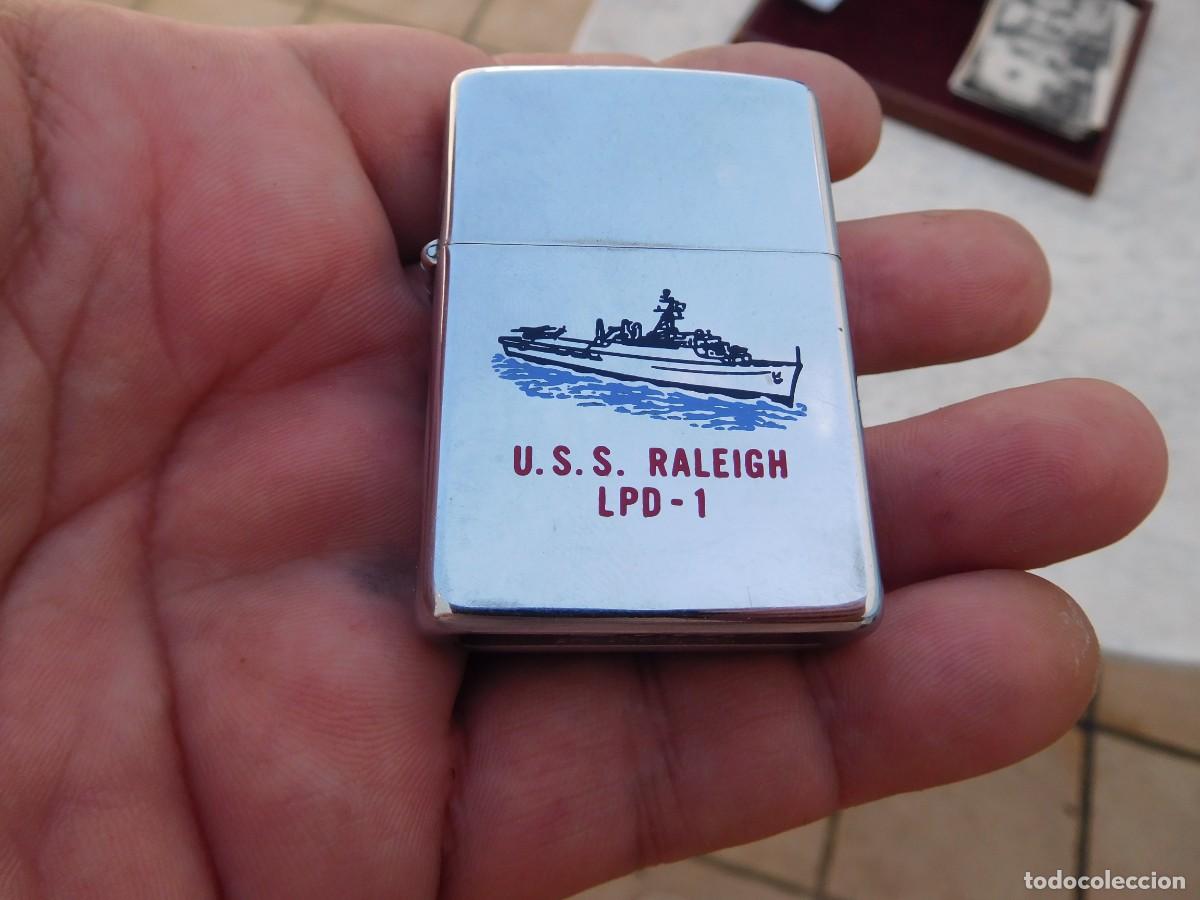 Mecheros: Encendedor de gasolina Zippo U.S.S. Raleigh LPD-1 a&ntilde;o 1980