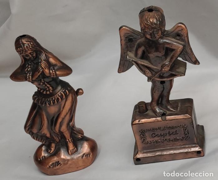 Mecheros: LOTE DE 2 ENCENDEDORES VINTAGE DE FIGURAS, DIOSA Y CUPIDO, ENCENDEDOR, MECHERO