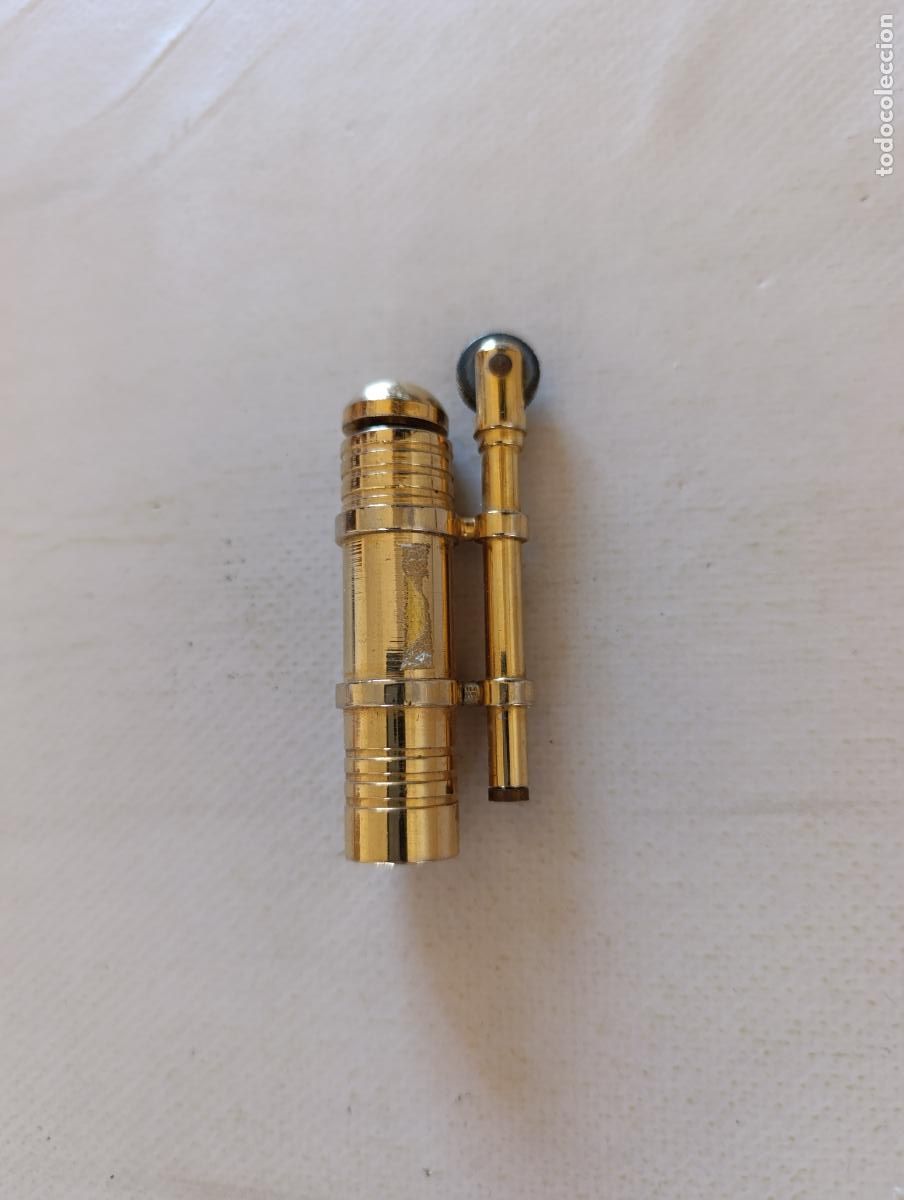 Mecheros: ANTIGUO ENCENDEDOR MECHERO CHISQUERO TUBULAR - VINTAGE - METAL DORADO (P7C)