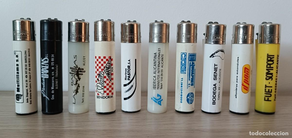 Mecheros: Lote x 10 Mecheros CLIPPER, Publicidad, Espa&ntilde;a a&ntilde;os 80 Rascador o Rosca Redonda