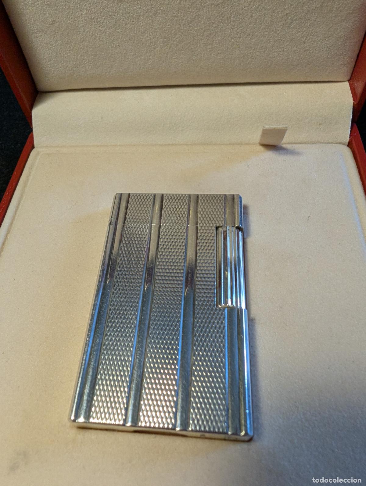 Mecheros: S. T. DUPONT. MECHERO DE PLATA. CON CAJA, LIBRILLO DE INSTRUCCIONES Y GARANTIA. DE 16-06-1988