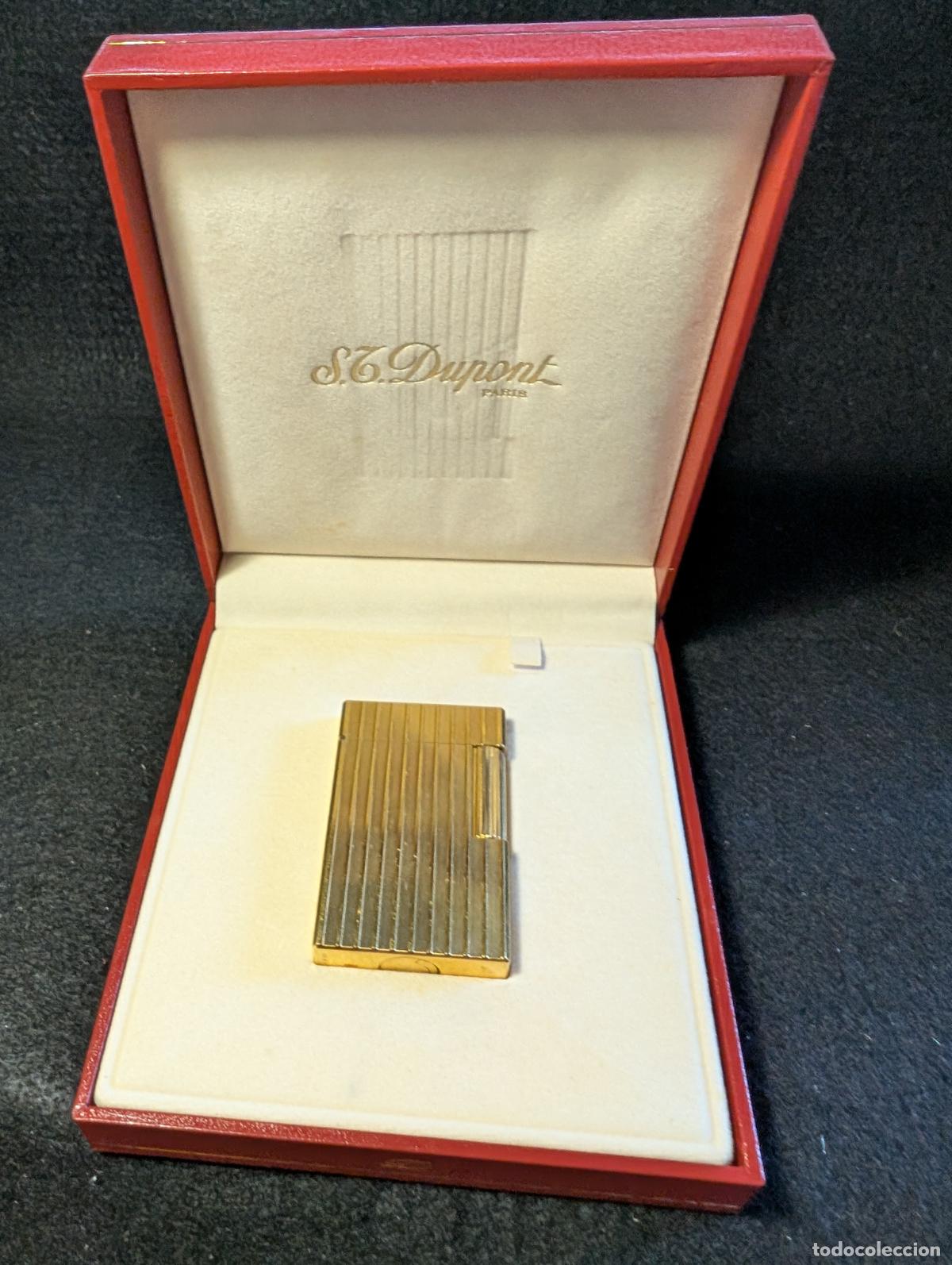 Mecheros: S. T. DUPONT. MECHERO DE ORO. CON CAJA, LIBRILLO DE INSTRUCCIONES Y GARANTIA. REGALO CARGA DUPONGAZ.