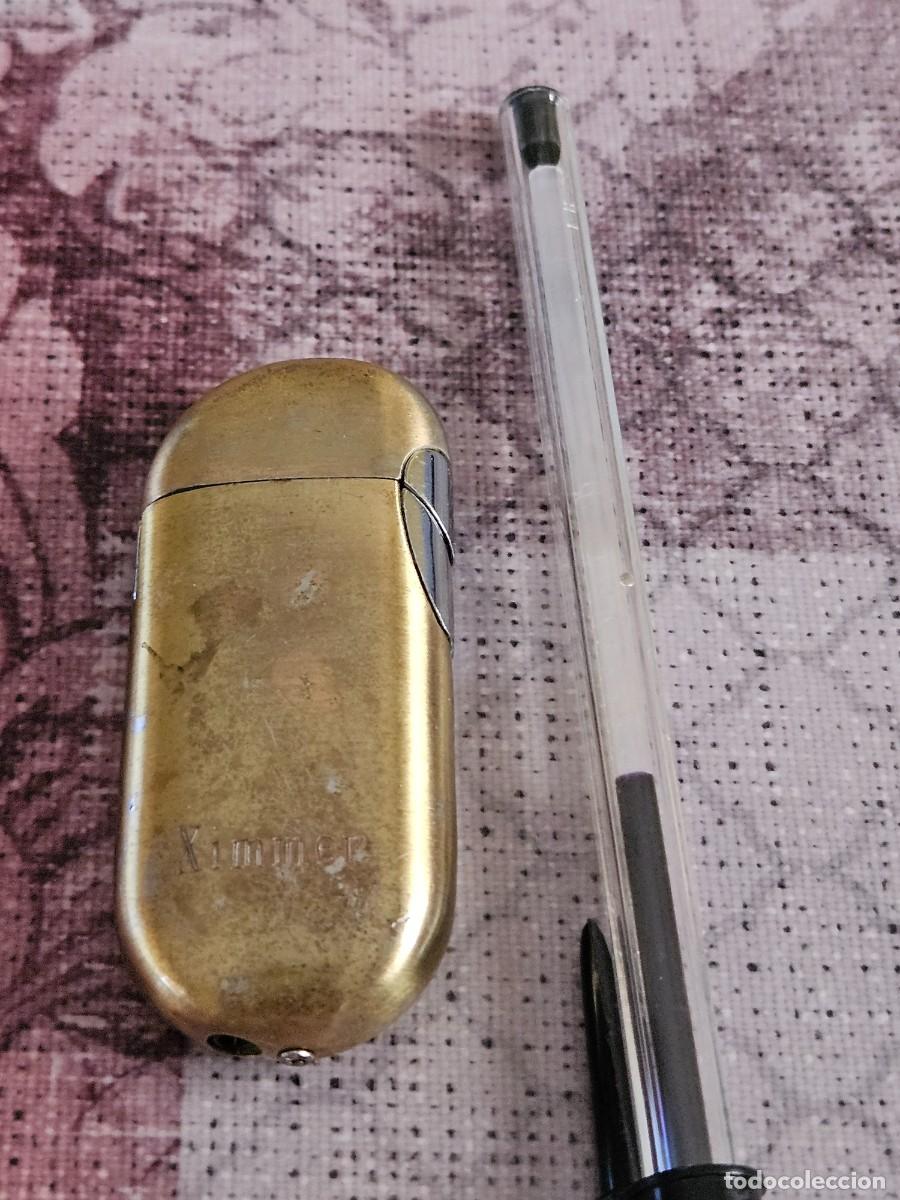 Mecheros: Antiguo Mechero/ Encendedor Vintage XIMMER, En Metal Dorado.
