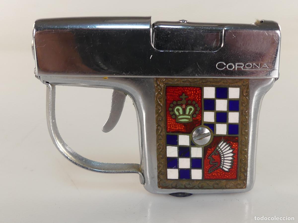 Feuerzeuge: MECHERO FORMA DE PISTOLA MARCA CORONA - OBJETO DE COLECCION